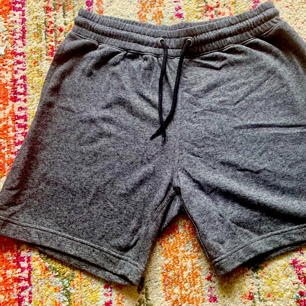 H&M Mens Mid Length Regular Fit Sweat-shorts Gray